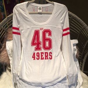 Pink VICTORIA’S SECRET 49ers Football Jersey Long sleeves XS